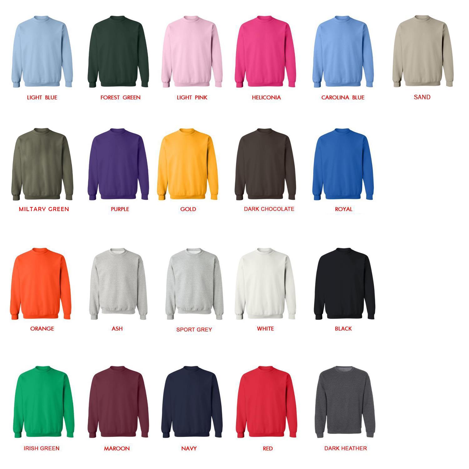 sweatshirt color chart - MGK UK Shop