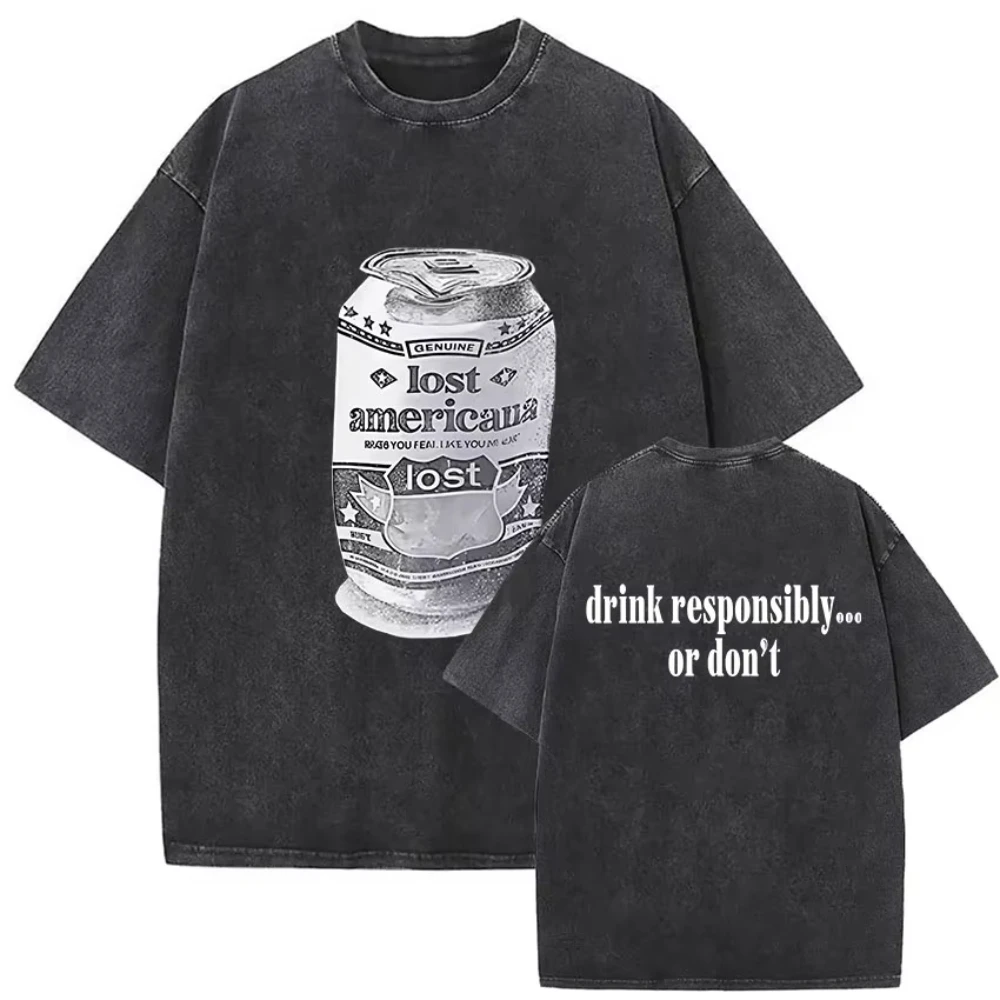 Drink Responsibly ... or don't Rapper MGK Mineral Wash T-shirt