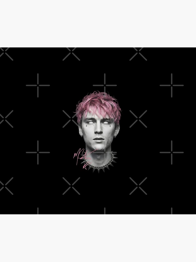 Mgk Pink Hair All-white Eyes Throw Pillow - Image 2