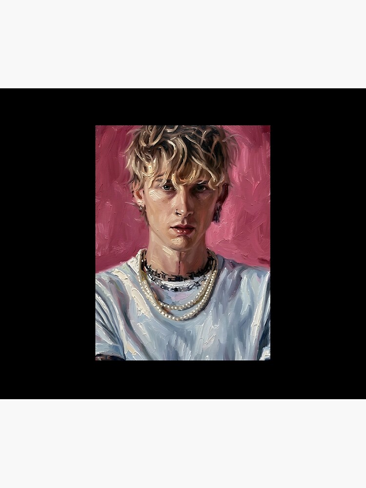 Mgk Oil Painting Handsome Throw Pillow - Image 2