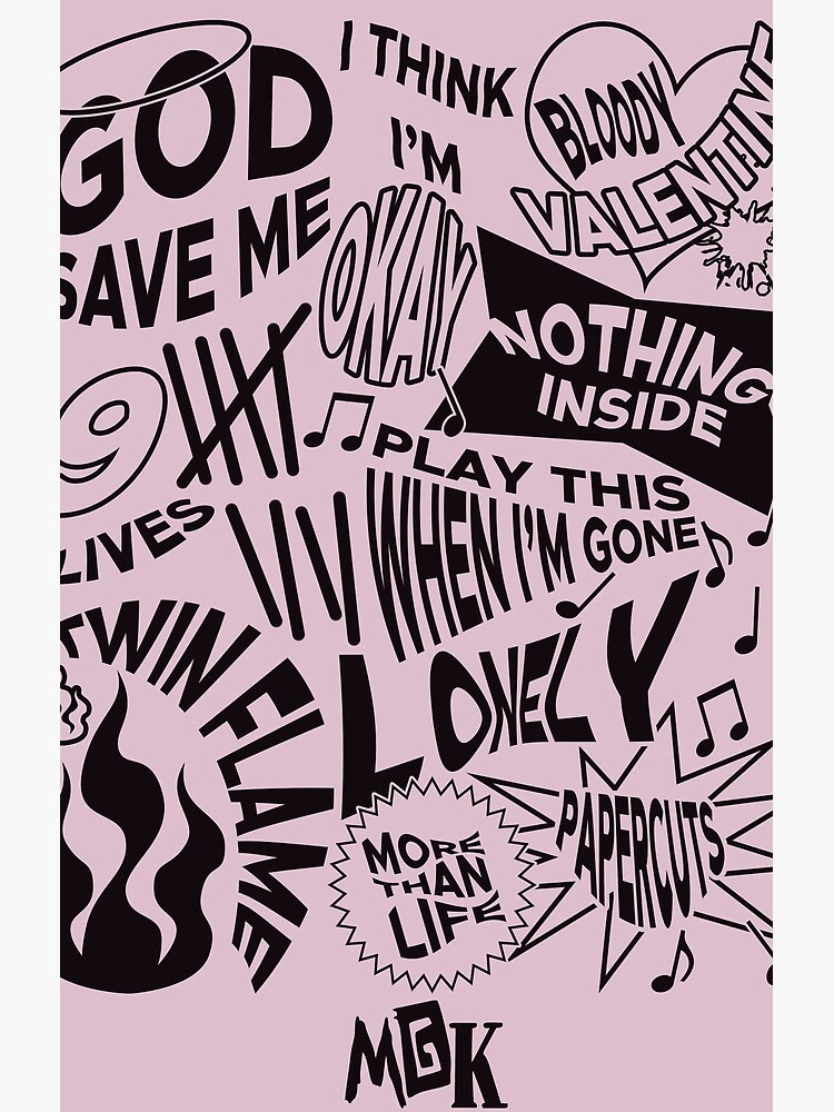 Machine Gun Kelly Poster Tracklist Mgk Shower Curtain - Image 2