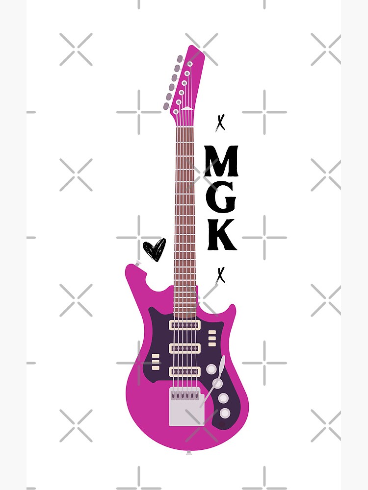 Mgk Pink Guitar Signature Shower Curtain - Image 2