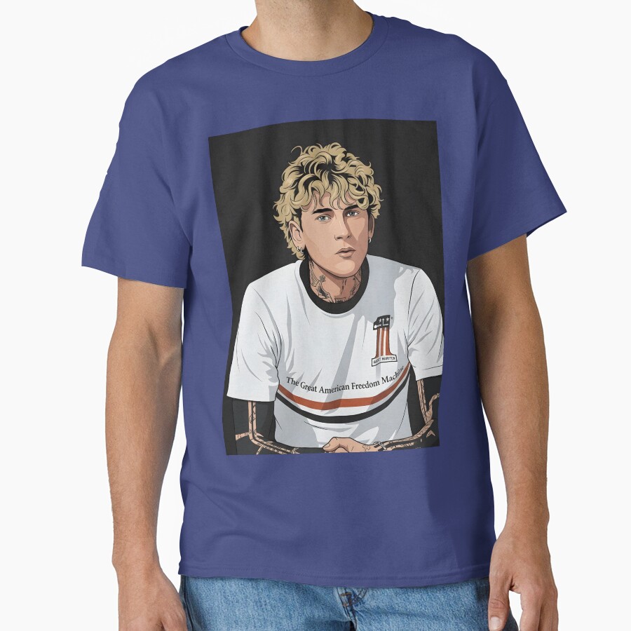 Mgk Vector Illustration Blond Hair T-shirt - Image 4