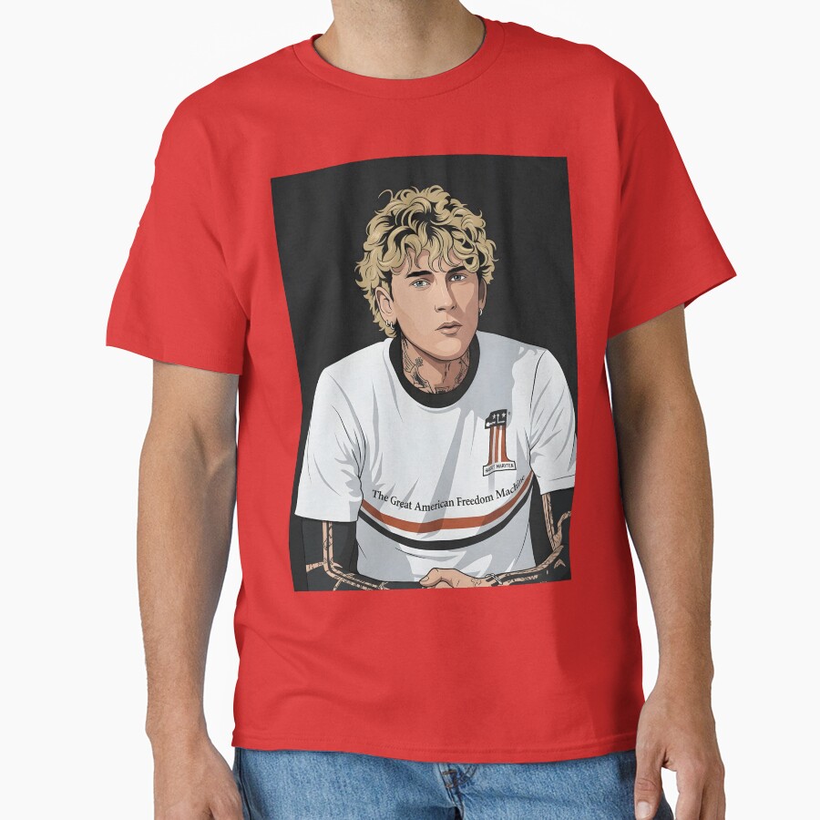Mgk Vector Illustration Blond Hair T-shirt - Image 5