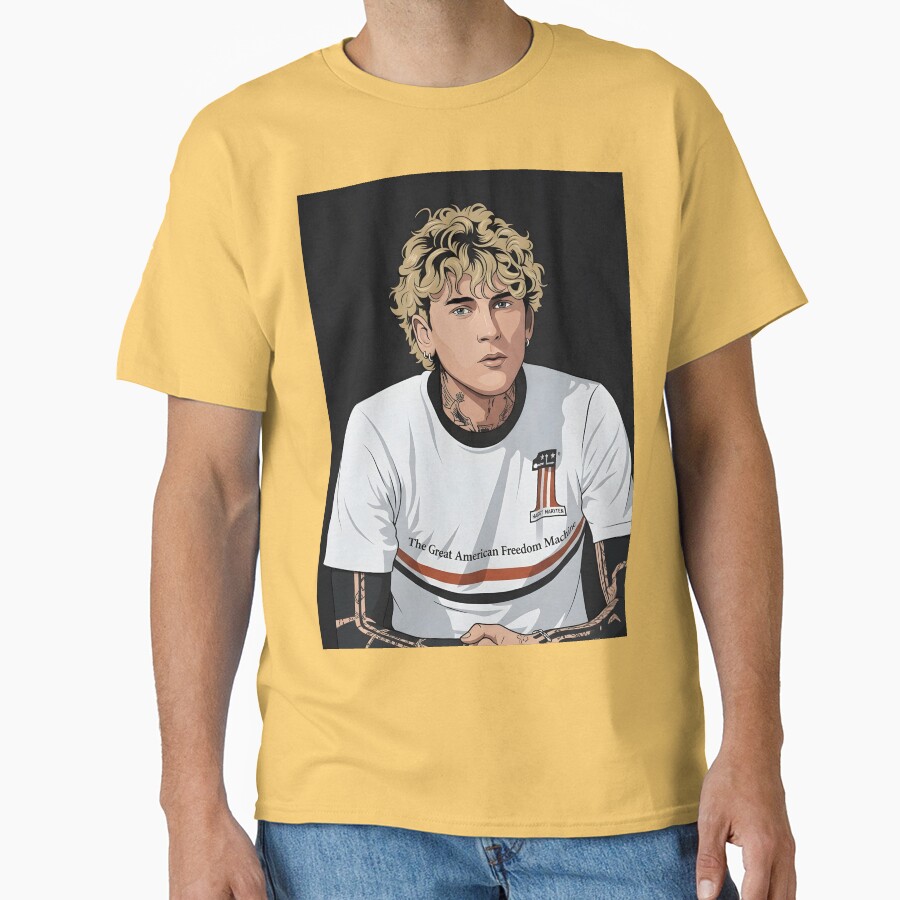 Mgk Vector Illustration Blond Hair T-shirt - Image 6