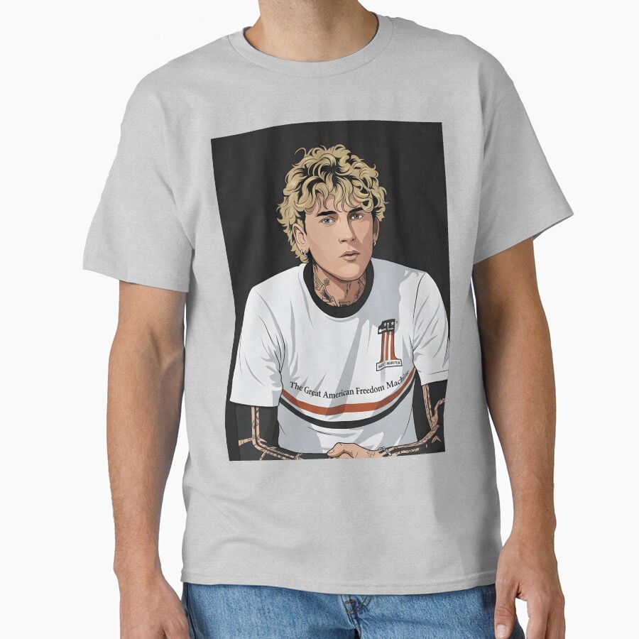 Mgk Vector Illustration Blond Hair T-shirt - Image 3