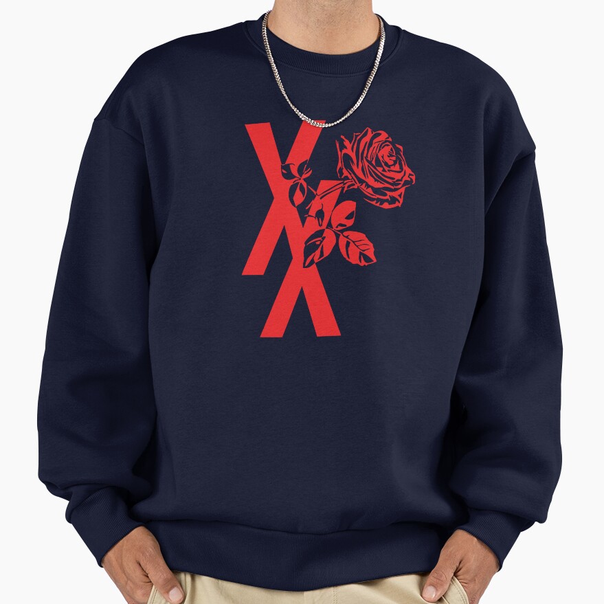 Mgk Xx Red Roise Flower Sweatshirt - Image 5