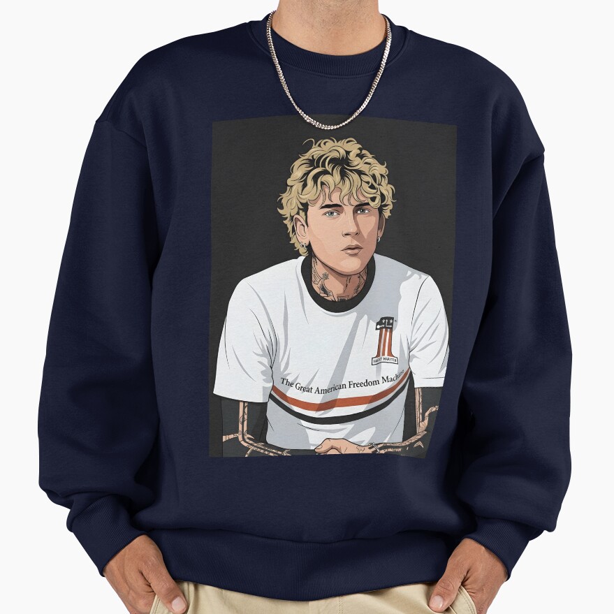 Mgk Vector Illustration Blond Hair Sweatshirt - Image 5