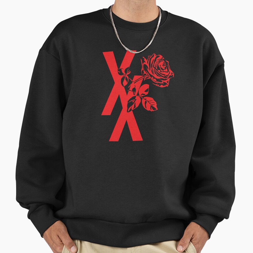 Mgk Xx Red Roise Flower Sweatshirt