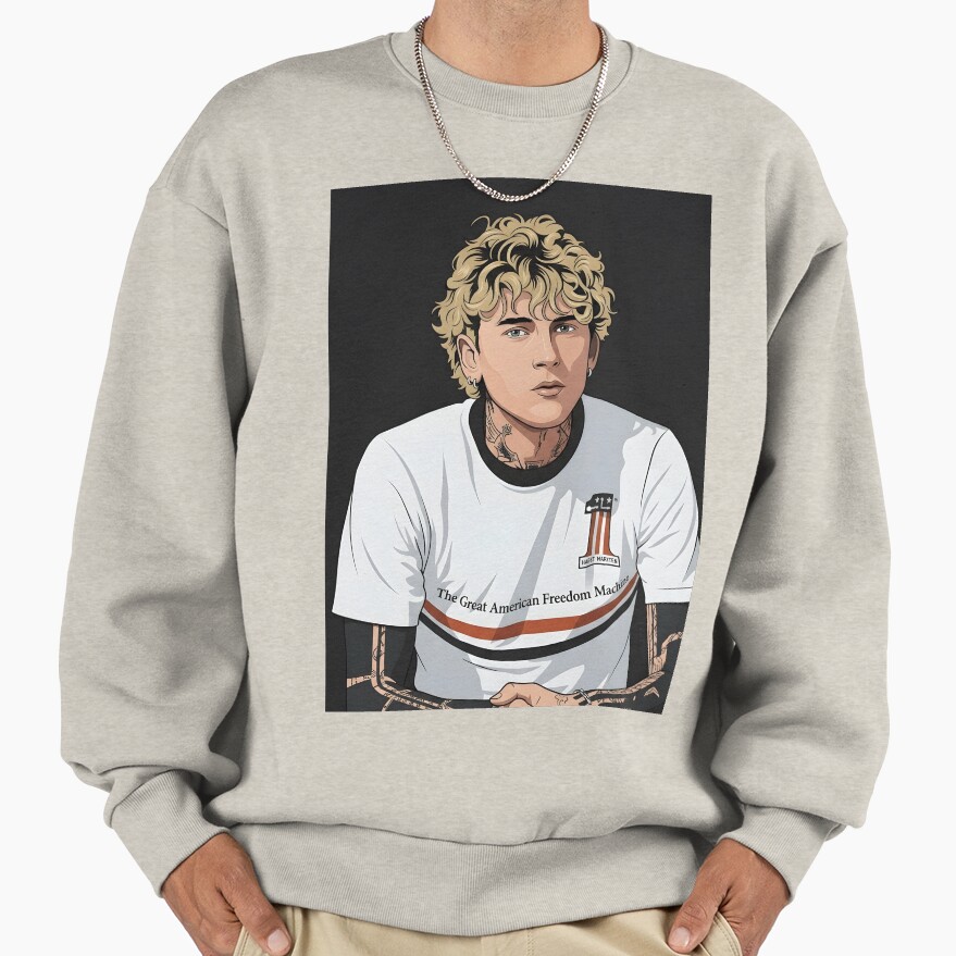 Mgk Vector Illustration Blond Hair Sweatshirt - Image 4