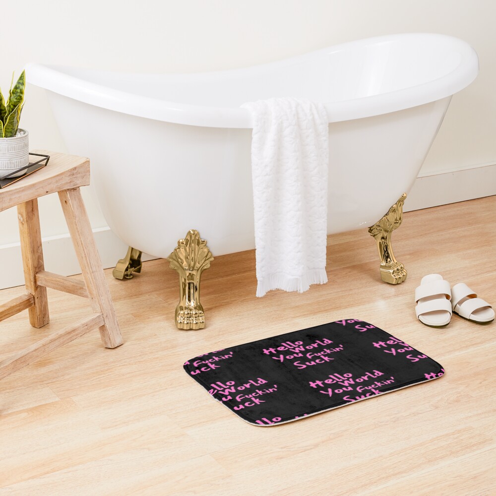 Hello World You Suck Mgk Lyrics Bath Mat - Image 2
