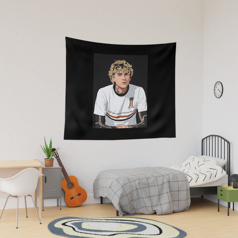 Mgk Vector Illustration Blonde Hair Tapestry