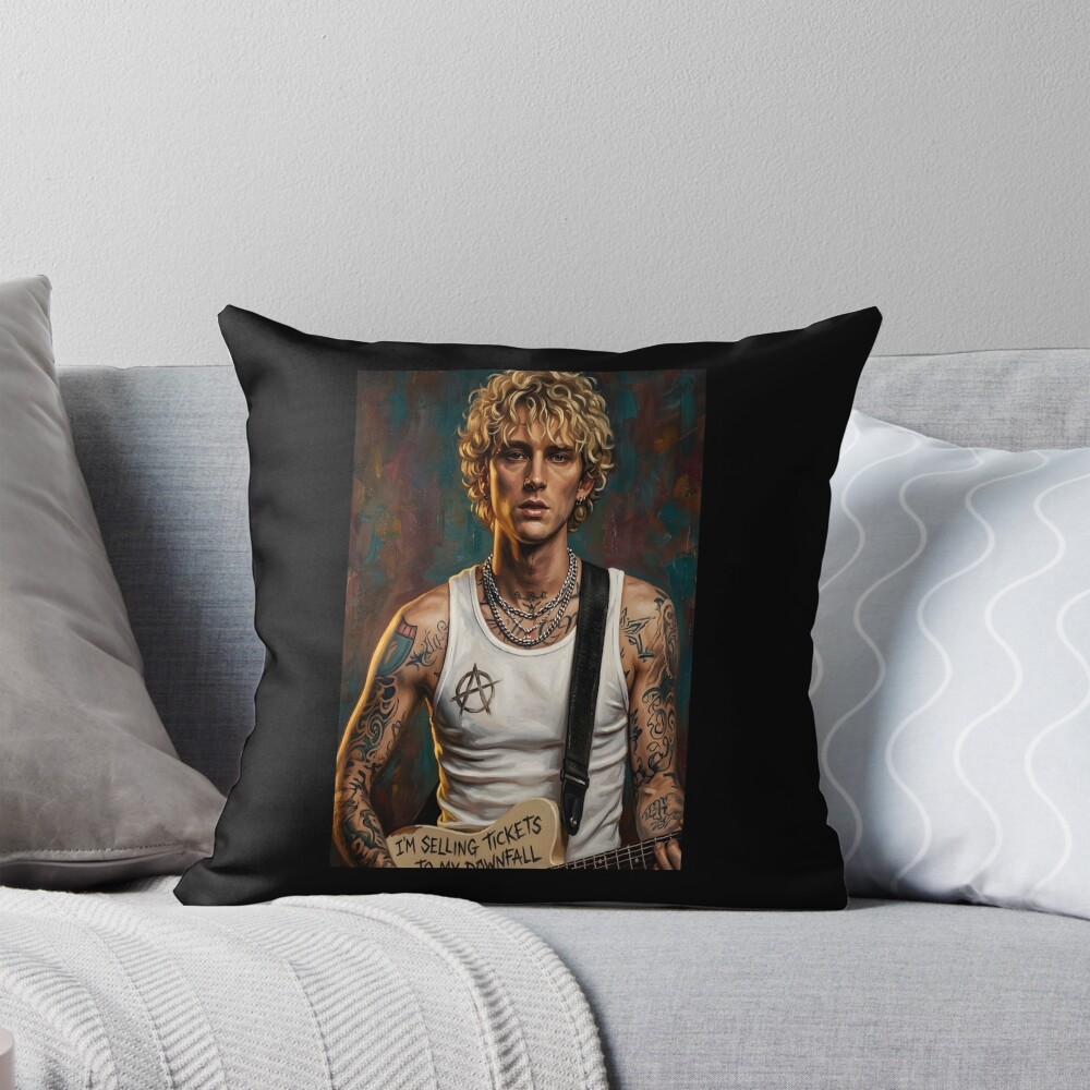 Mgk Oil Painting So Cool Throw Pillow