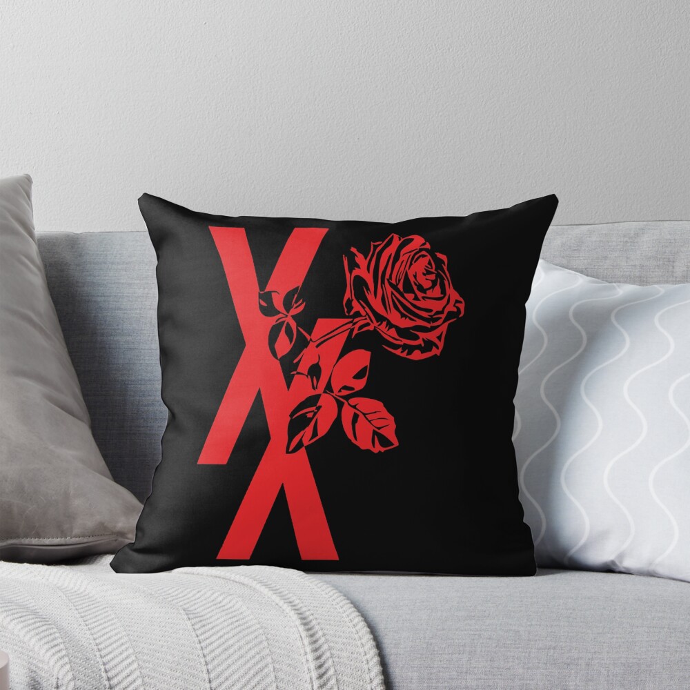 Mgk Xx Red Roise Flower Throw Pillow