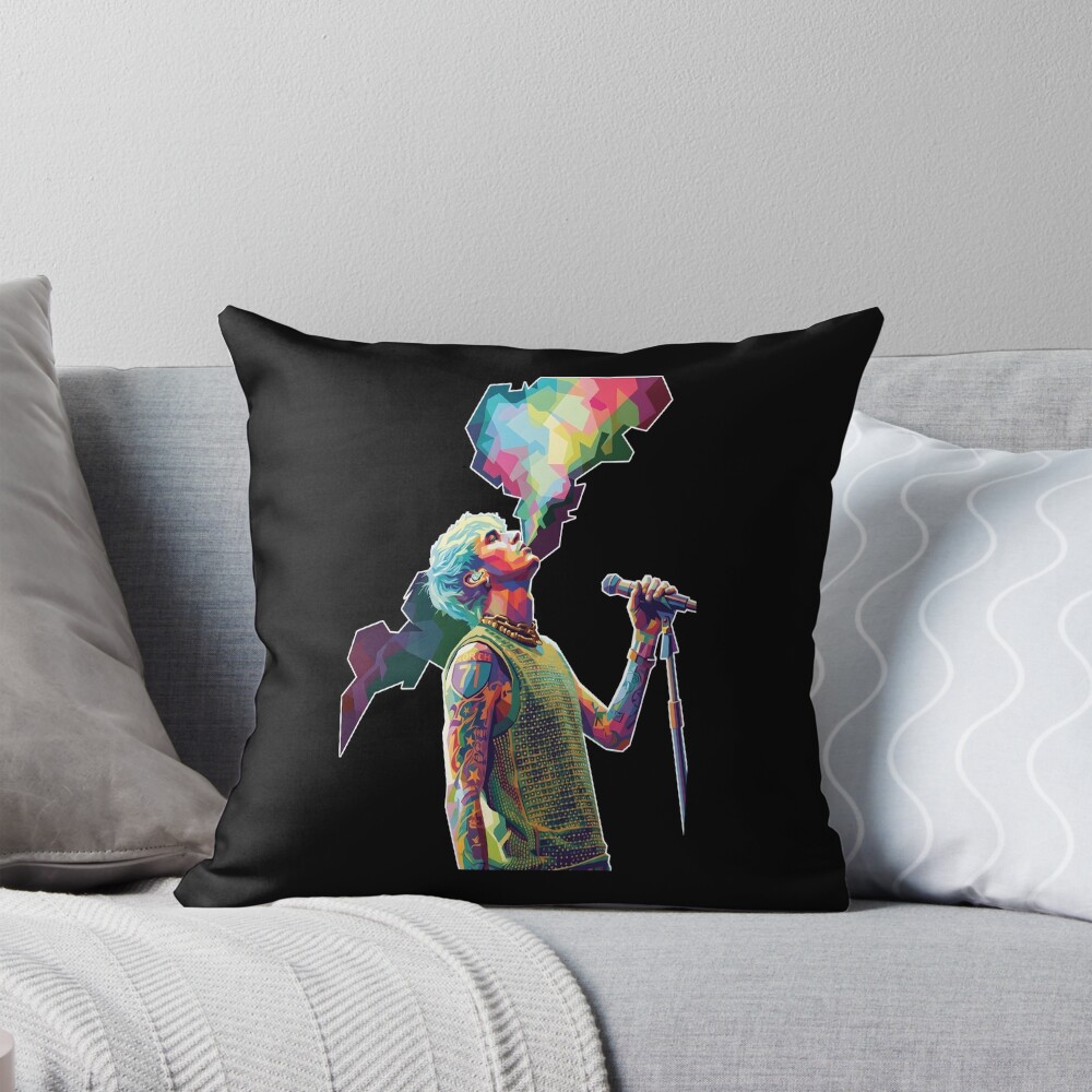 Mgk Pop Art Colorful Throw Pillow
