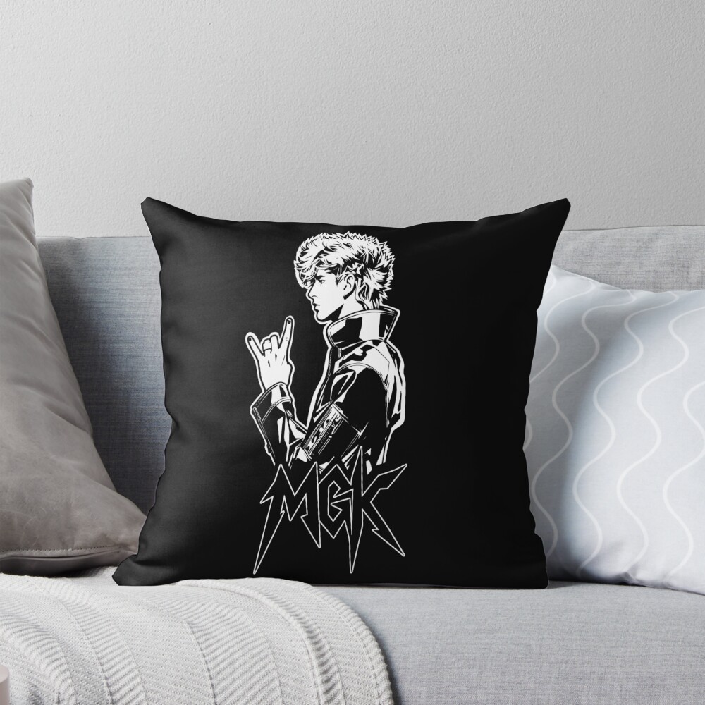 Mgk White Design Throw Pillow